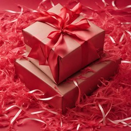 Glick Luxury Shredded Tissue Paper, Perfect for use in Gift Wrapping, Art & Crafts,30 GMS, Red (Packaging May Vary)