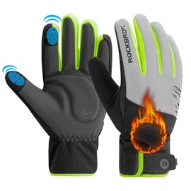 ROCKBROS Cycling Gloves, Winter Gloves, Touchscreen Ski Gloves, Warm & Windproof with Thinsulate, Reflective & Shock Absorbing, for Bicycle, Motorcycle, Running, Hiking, Skiing, Snowboarding, Size L