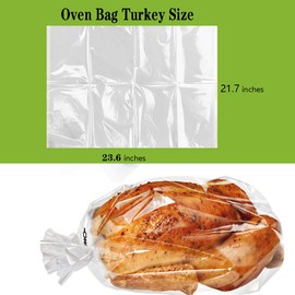Turkey Oven Bags for Perfect Roasting - 21.7’’ x 23.6’’, Large Size Turkey Cooking Bags for Oven, Locks in Juices for Flavorful Turkey (10Bags)