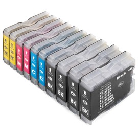 ESMONLINE 10 Compatible Printer Cartridges to Replace Brother LC-1000 LC-970 DCP 130C 135C 150C 330C 350C 540CN 560CN 750CW 770CW MFC 235C 240C 260C 3360C 440CN 465CN 546 00CN 586 0CN 660CN 680CN