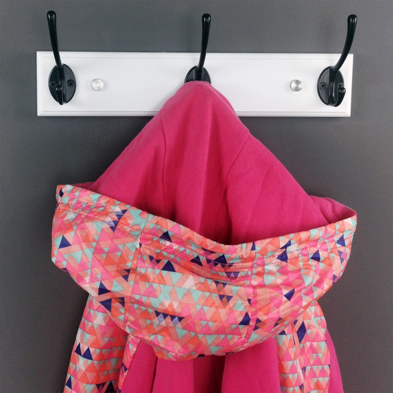 mapeoes 2 Pack Wood Coat Rack Wall Mount with 3