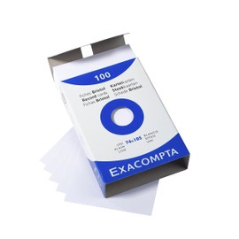 Exacompta Bristol 13300B Index Cards 74 x 105 mm Blank White Pack of 100