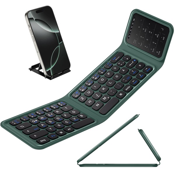 Vobafe Foldable Bluetooth Keyboard with Touchpad, Foldable with Numeric Keypad,