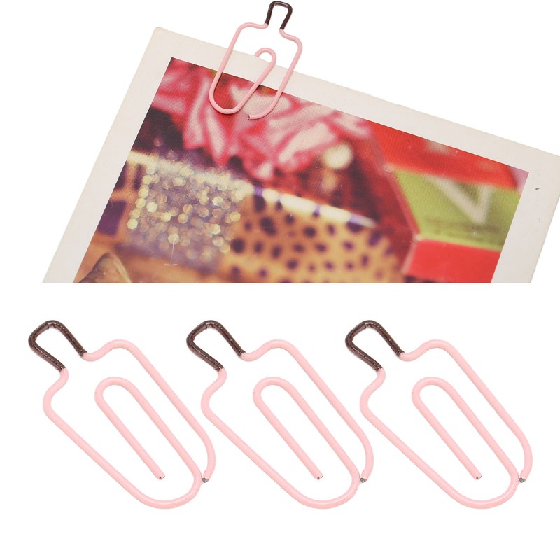 100PCS Ice Cream Paper Clips Metal Funny Cute Paper Clamp