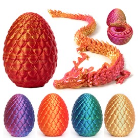 Kreomitxt 3D Printed Easter Dragon Egg, Egg with Dragon Inside, Mystery Fidget Toys for Home and Office Executive Desks Décor