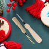 2 Pcs Embroidery Needle Pen and Threaders Wooden Handle Embroidery