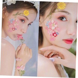WOONEKY Artificial Hydrangeas Flowers Sticker 24pcs Dried Flowers Face Stickers for Makeup Props Floral Decals