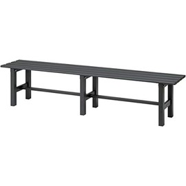 VegTrug Aluminium Garden Bench, Outdoor Bench for Garden and Patio, Wood Effect Bench, 150 cm, Powder-Coated Gray