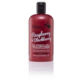 I LOVE Raspberry and Blackberry Bath and Shower Cream - Hydrating Body Wash and Bubble Bath - With Natural Fruit Extracts and Provitamin B5-500 ml