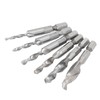 6PCS Hex Shank Combination Drill Tap 3 in 1 HSS