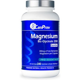 CanPrev Pure Magnesium Bisglycinate 200mg, 240 Vegan Capsules 240-Day Supply - Gentle on the Stomach - Magnesium Bis-glycinate Supplement - Elemental Chelated Complex for Relaxation and Muscle Comfort