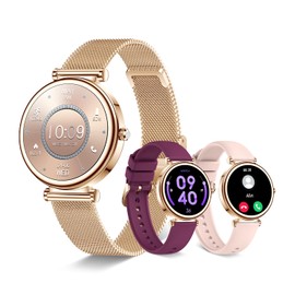 Colesma Smart Watch for Women (Make/Answer Call) 1.27" HD Round 200+ Watchfaces Fitness Trackers Heart Rate Sleep Monitor Step Counter IP67 Womens Watch for Android iOS Rose Gold