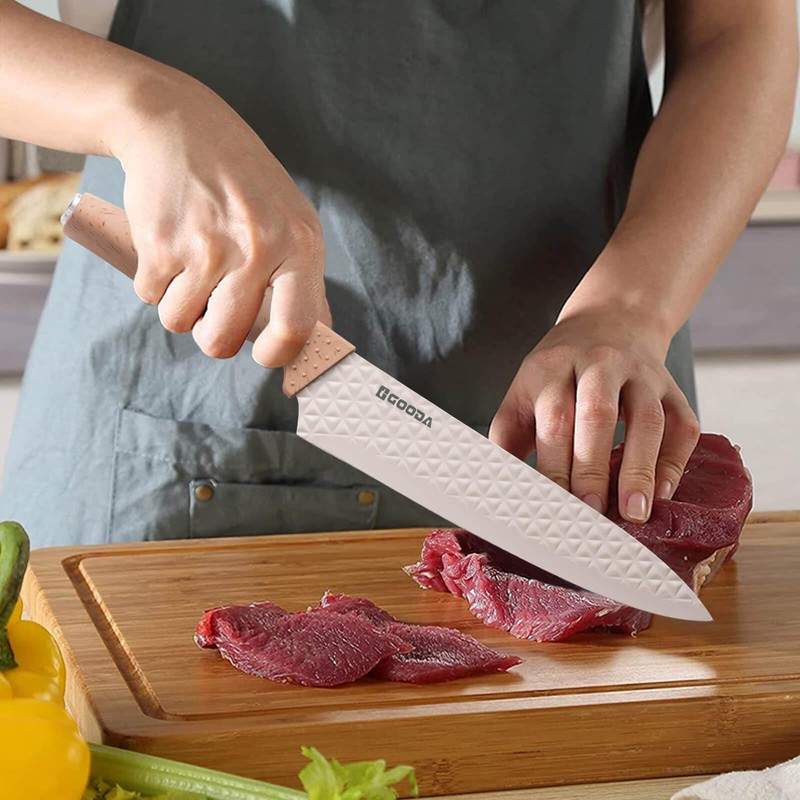 GOODA Kitchen Knife Set With Block,6-Piece Professional Chef Cooking Knives