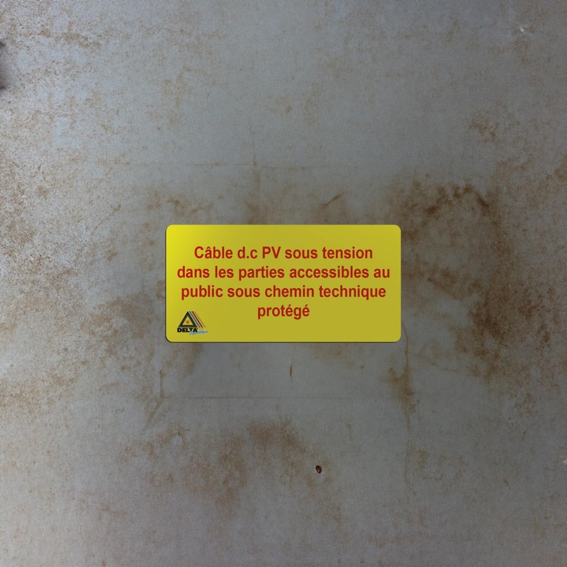 DELTA-SIGNALETIQUE.COM Photovoltaic Installation Label Board with 36 Stickers Conforms to