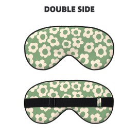 Vintage Groovy Flowers Sleep Mask Eye Mask with Adjustable Strap Eye Sleep Shade Cover Blocks Light for Women Men Airplane Travel Nap