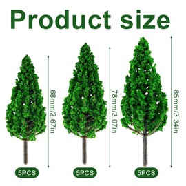 Teegxddy 15 Piece Set Architecture Tree Model Railway Landscape Train Tree Plastic Model Tree Landscape Tree Model Railway Accessories Garden Decoration Crafts Pine Tree