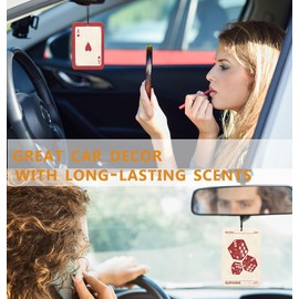 Retro Dice Red Car Air Freshener, Funky Y2K Car Accessories Interior Hanging 3Pcs, Love You More Trendy Girly Rear View Mirror Decor, Cute Car Accessories for Women Teens Closet Drawer(Lavender)