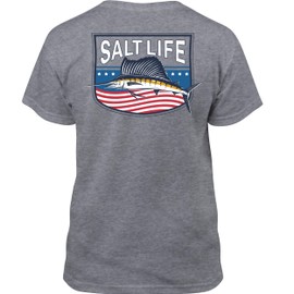 Salt Life Freedom Sail Youth Short Sleeve Tee, Athletic Heather, Large