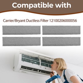 4-Pack Air Filters Compatible with Carrier/Bryant Ductless Filter 12100206000056