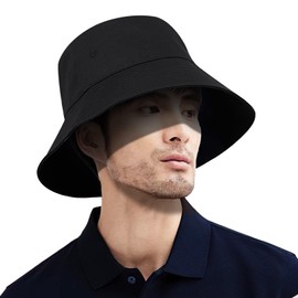 KELEVO Men's Safari Hat, Large Zaze, Cotton, Prevents Stuffy, UV Protection, UPF50+, Spring and Summer, UV Protection, Large, Deep Hat, Cotton Material, Sun Protection, Solid, Lightweight, Small Face