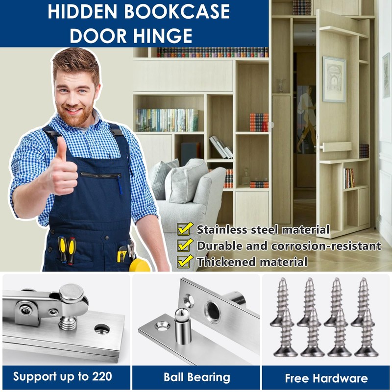 Heavy Duty Pivot Hinge for Wood Door - HBL' Stainless