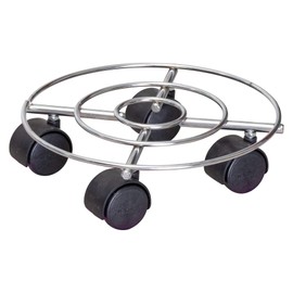 WAGNER Pflanzenroller CHROME Ø 23 x 6,5 cm I Pflanzenroller für Innenbereich I Blumenroller aus verchromten Stahl, chrom I Kübelroller silber-glänzend I Tragkraft 60 kg - 20093101