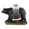 Ebros Gift Rustic Black Bear Carrying Saddlebags Holder With Glass