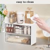 3 Stück Kosmetik-Organizer-Schubladen, Stapelbare Acryl-Make-up-Organizer, Schminktisch Organizer, Lippenstift-Rack, Bad Schubladen