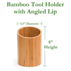 Lipper International 8827 Bamboo Wood Kitchen Tool Holder, 5-1/2" x 8"
