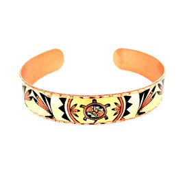 FRONT LINE JEWELRY Turtle Cuff Bracelet in Southwestern Graphic Turtle Design inspired by Native American Tribal Art, Copper