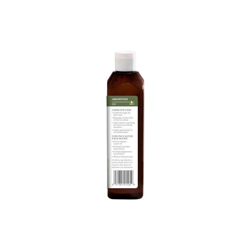 Aceite de ricino orgánico de Aura Cacia para el cuidado