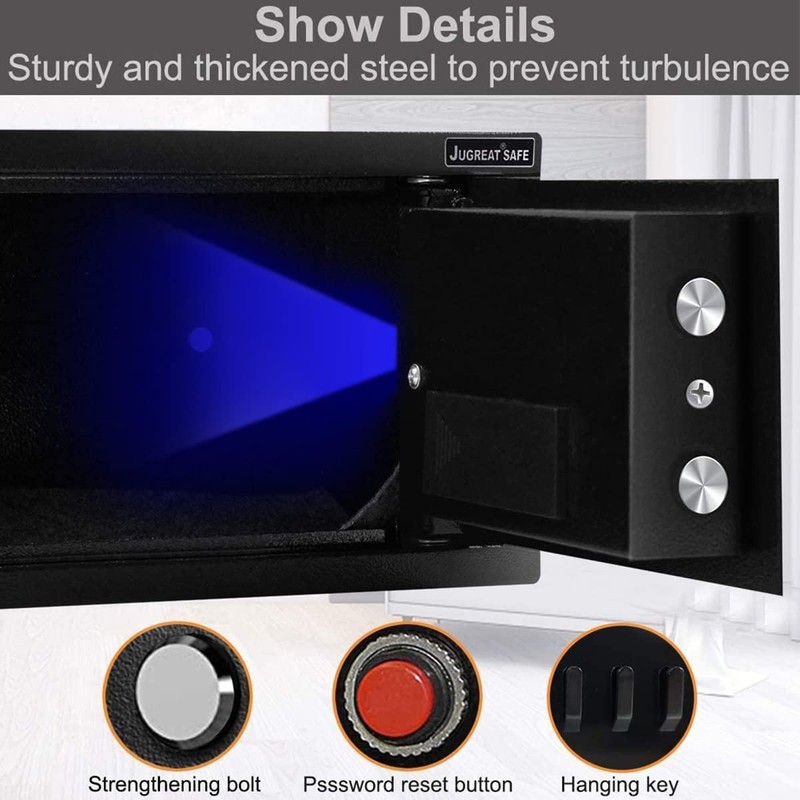 JUGREAT Safe Box with Sensor Light,Electronic Digital Security Safe Steel
