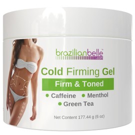 Brazilian Belle Gel reafirmante en frío, gel anticelulitis y reafirmante de la piel con cafeína, crema reafirmante y reafirmante corporal avanzada para pieles sueltas y flácidas