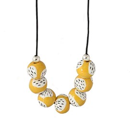 Statement Bead Necklace for Women in Yellow, Modern Chunky Bold Jewellery Gifts for Her Under 30