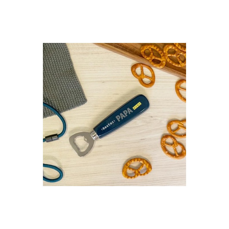 GRUSS & CO Bottle opener motif "Bester Papa ever", wood,
