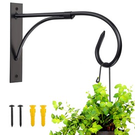 JUNBEI Wall Mount Plant Hanging Bracket, 11 Inches Hanging Plant Hook, Heavy Duty Rustic Decorative Metal Plant Hanger for Hanging Plant Flower Lantern Bird Feeder Wind Chimes (Set of 1)