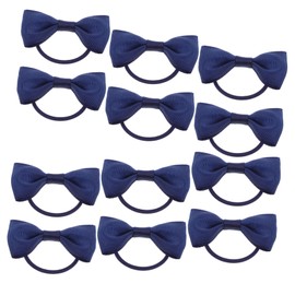minkissy 12pcs Bow Hair Bands Elastic Hair Ties with Bowknot for Everyday Outfits School Uniforms Comfortable Stretchy Ponytail Holders