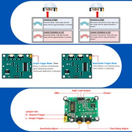 DaFuRui 10PCS HC-SR501 PIR Module Pyroelectric Infrared Motion Sensor Module Detector