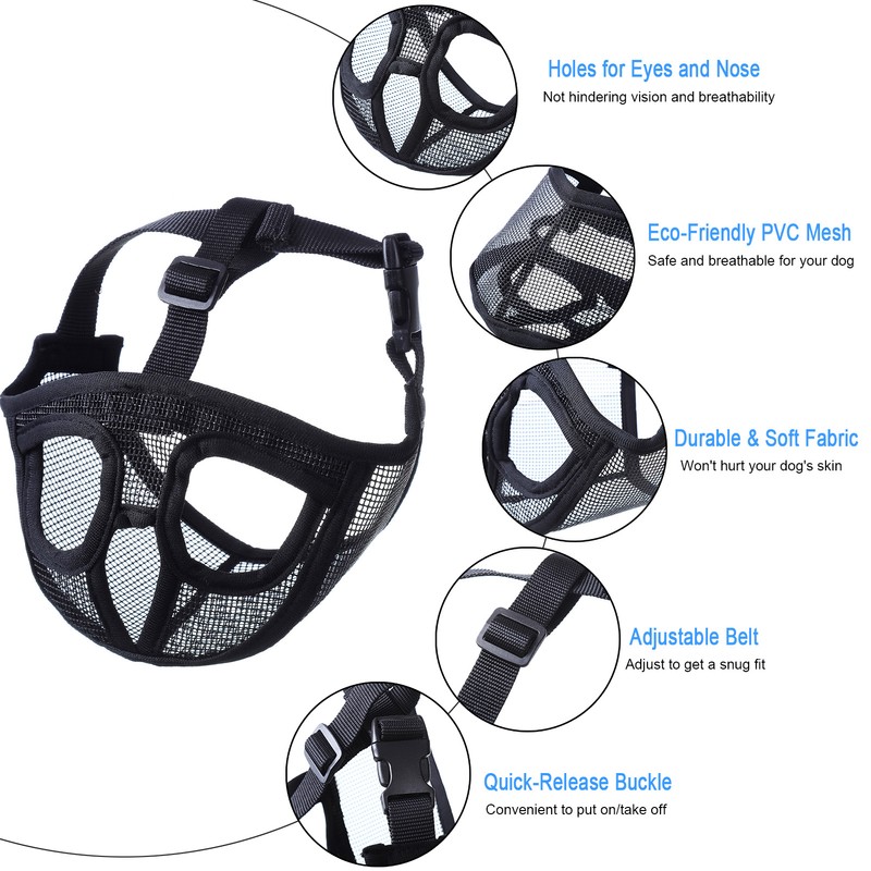 Short Snout Dog Muzzle Bulldog Muzzle Adjustable Breathable Mesh for