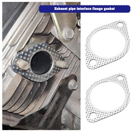 Create idea 2pcs 2.5 Inch Exhaust Pipe Interface Flange Gasket 2-Hole Steel Exhaust Turbine Manifold Lower Manifold Hole Spacing 102mm for 70mm Exhaust Pipe