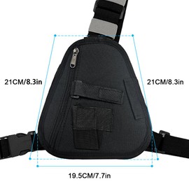 JoyRole Universal Radio Chest Harness Radio Holster Shoulder Strap Walkie Talkie chest rig Pack Pouch Holster for Baofeng Motorola EP450 Quansheng Black