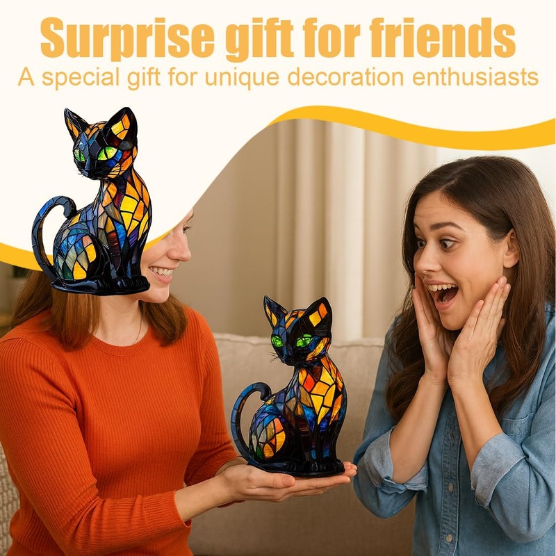 Tomedeks Cat Lamp Mosaic Night Light for Children's Room, Night