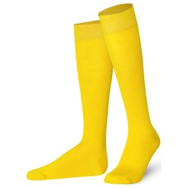 Mysocks Knee High Socks Men Womens Girls Cotton Seamless Toe Long Socks Knee Length Knee Socks Yellow,4-7