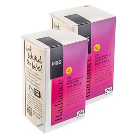 Generic M&S Radiance Strawberry Flavour, Aloe Vera Green Tea & Goji Berries Herbal Teabags, Vegan, 40 Bags (2 x 20pk)