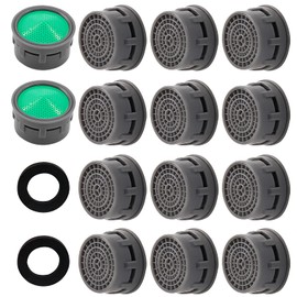 20 Pack Faucet Aerator, Faucet Flow Restrictor with Washers Replacement Parts Insert Sink Aerator for Bathroom or Kitchen, (Green, 2.2 GPM)