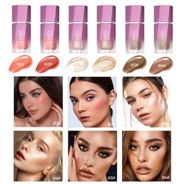 Yeweian Matte Dewy Liquid Blush, Silky Smooth Cream Soft Blush Stick Natural Matte Finish, Long-Lasting Waterproof and Sweat proof Blush Stick Makeup for Cheek Lip eye, Cruelty-free,02 Cherry