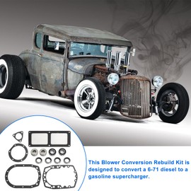 MOTOQUEEN for 671 Gas to Diesel Supercharger Rat Rod Fit 671 Blower Conversion Rebuild Kit