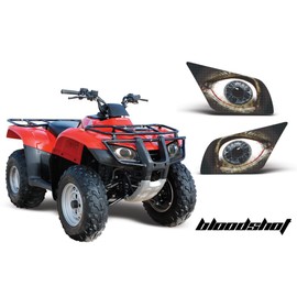 AMR Racing ATV Headlight Eye Graphics Decal Cover Compatible with Honda Recon 2005-2014 - Bloodshot