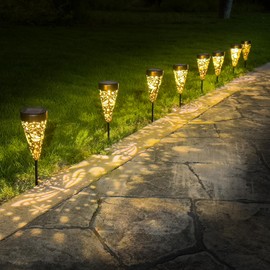 8-Pack Dragonfly Outdoor Decor Solar Pathway Lights, Metal Landscape Lighting for Garden, Lawn, Yard, Patio, Backyard, Pathway, Walkway – Gifts for Mother, Women, Men, Grandmother, Grandfather