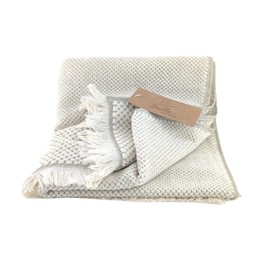 Devilla Jacquard 1x Bath Towel 100 x 150 cm Linen